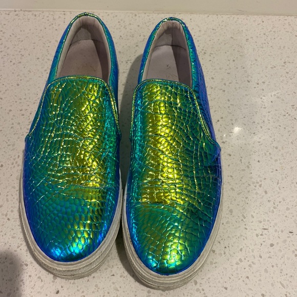 Joshua Sanders Green Vipera Nera Dkate shoes sz 40 - Picture 3 of 7